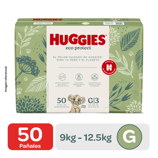 Pañal Huggies Eco Protect Talla G 50 unid